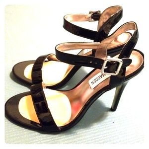Steve Madden Black Patent Stiletto sandal size 6.5